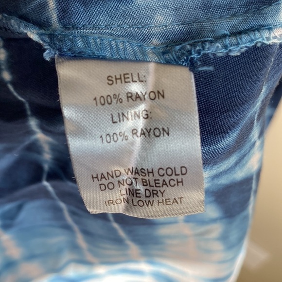 LuLus Blue Tie-Dye Short Sleeve Maxi Dress with Slit & Button front Closure - Picture 9 of 9